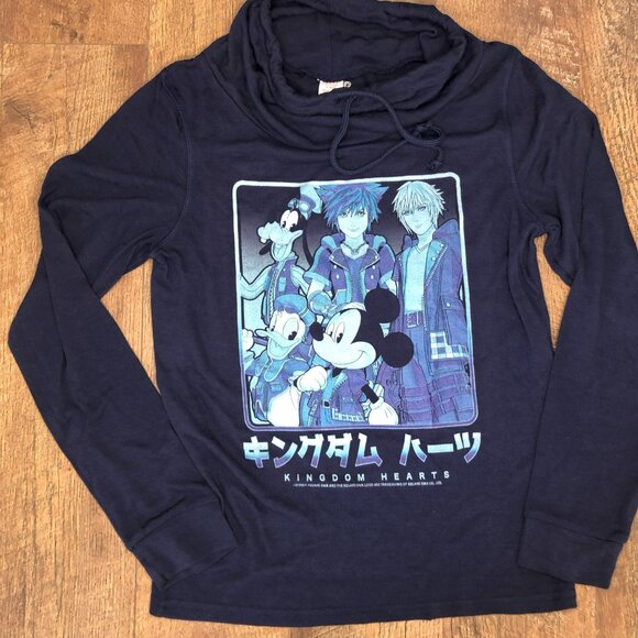 Disney Kingdom Hearts Keyblade Crew Women's Cowl Neck Long Sleeve Top Small - Picture 2 of 6